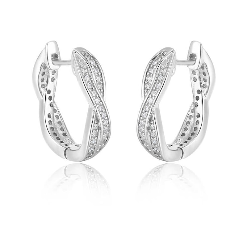 Kruhové stříbrné náušnice AGU1201 Beneto