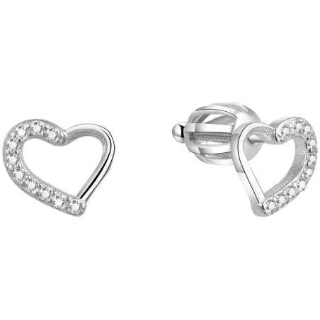 Stříbrné srdíčkové náušnice AGUP1423S Beneto