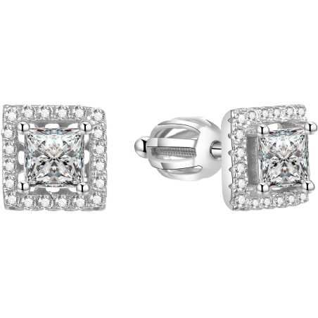 Stříbrné čtvercové náušnice AGUP1553S Beneto