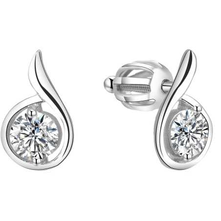 Stříbrné třpytivé náušnice AGUP1430S Beneto
