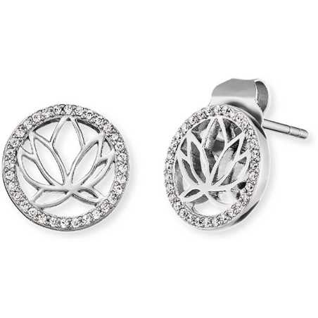 Třpytivé náušnice s lotosovým květem ERE-LOTUS-ZI-ST Engelsrufer