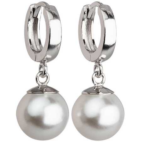 Stříbrné náušnice s perlou 31151.1 bílá Evolution Group