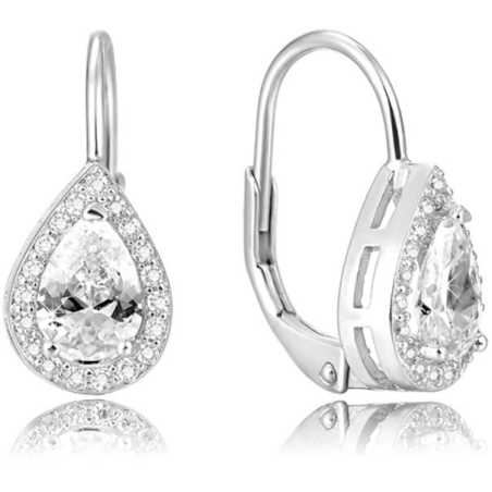 Stříbrné náušnice s čirým krystalem AGUC1160 Beneto