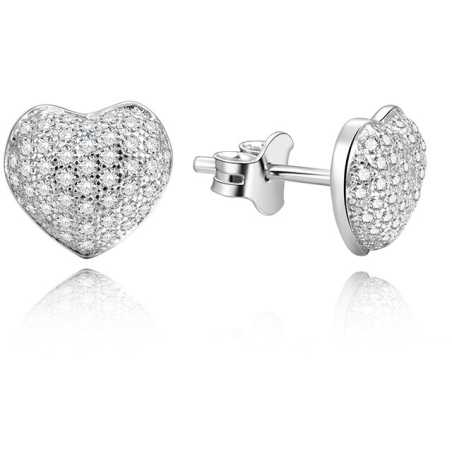 Stříbrné srdíčkové náušnice AGUP153 Beneto