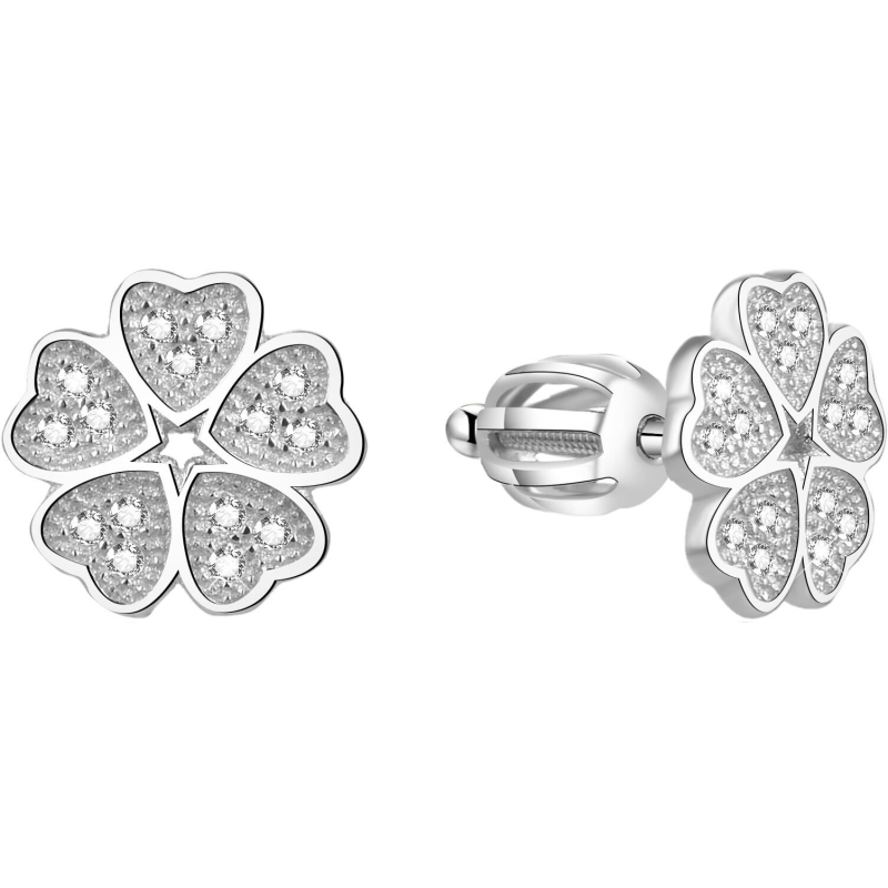 Stříbrné náušnice se zirkony AGUP1590S Beneto Stříbrné náušnice se zirkony AGUP1590S Beneto