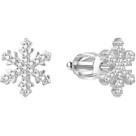 Stříbrné náušnice Vločka AGUP1596S Beneto