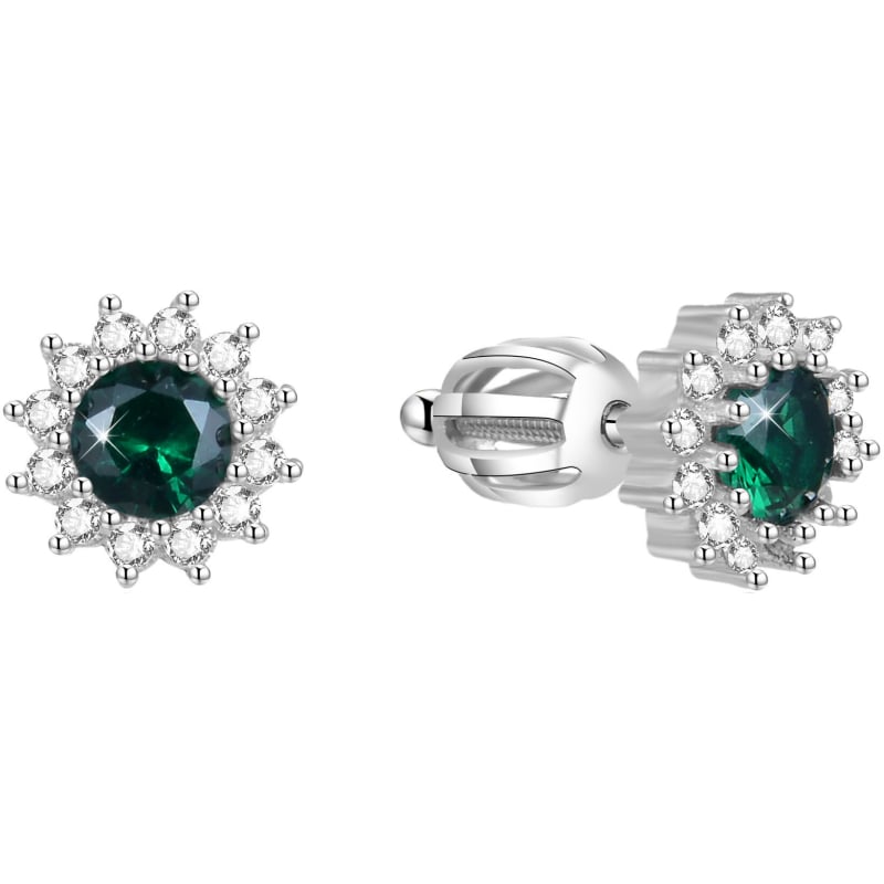 Stříbrné náušnice se zirkony AGUP1609S Beneto Stříbrné náušnice se zirkony AGUP1609S Beneto