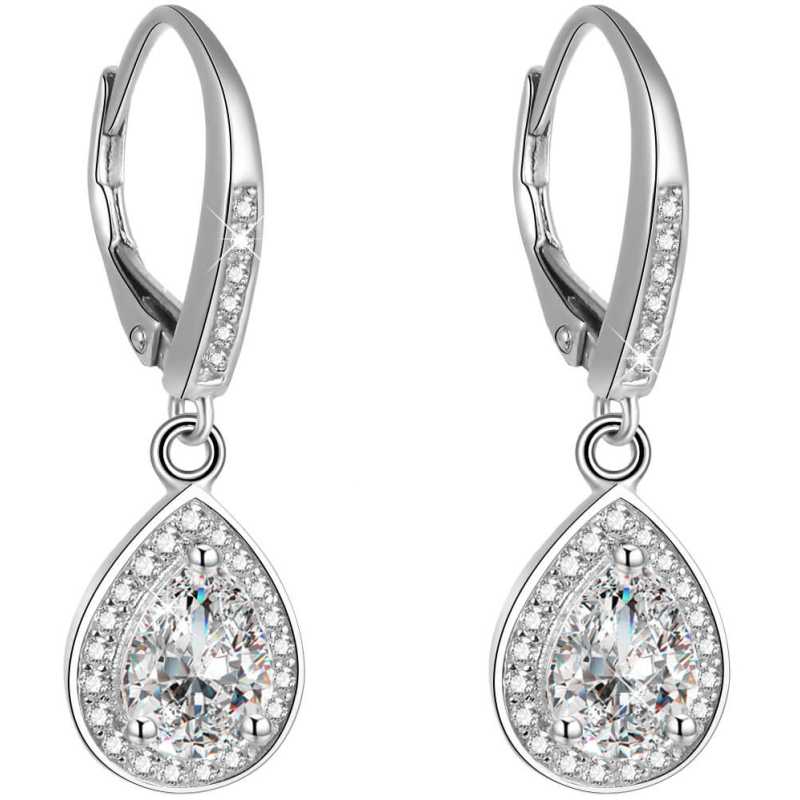 Stříbrné náušnice s krystaly AGUC1836 Beneto