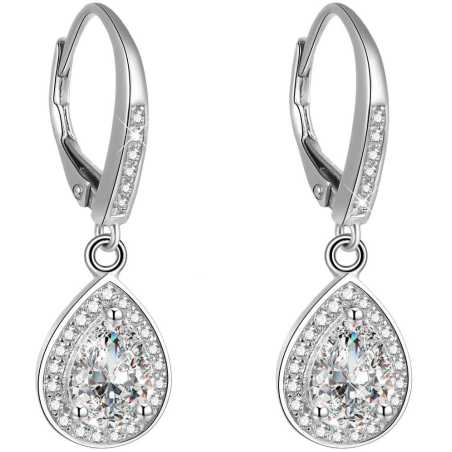 Stříbrné náušnice s krystaly AGUC1836 Beneto
