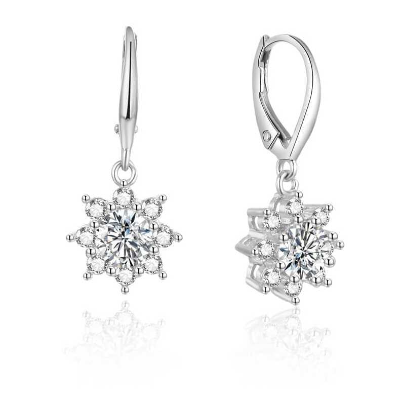 Stříbrné třpytivé náušnice AGUC1842 Beneto