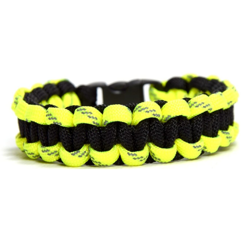 Paracord náramek Solomon Černá s reflexní žlutou Cordell / Rozměr: XL ( 20 - 21 cm ) - 20 - 21 cm Paracord náramek Solomon Černá s reflexní žlutou Cordell / Rozměr: XL ( 20 - 21 cm ) - 20 - 21 cm