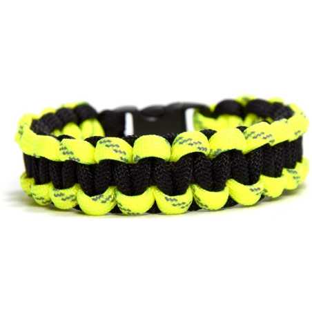 Paracord náramek Solomon Černá s reflexní žlutou Cordell / Rozměr: XL ( 20 - 21 cm ) - 20 - 21 cm