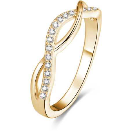 Pozlacený stříbrný prsten s krystaly AGG192 Beneto / Obvod: 56 mm - 56 mm