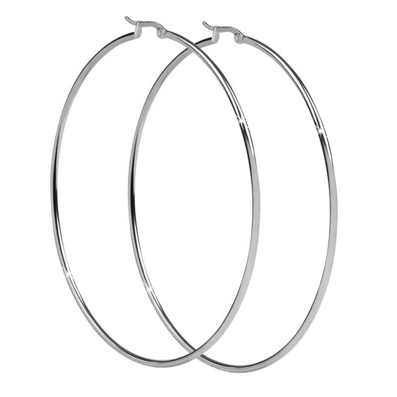 Nadčasové ocelové náušnice kruhy Troli / Průměr: 5 cm