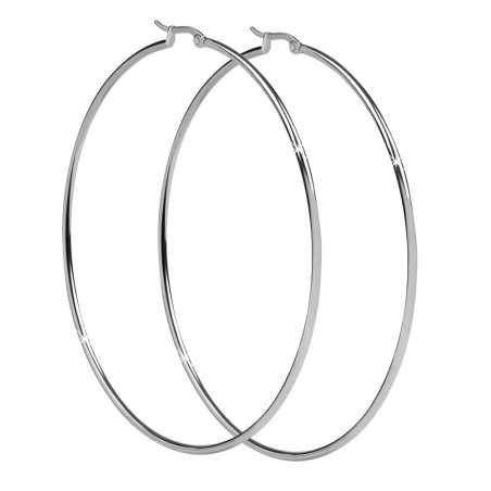 Nadčasové ocelové náušnice kruhy Troli / Průměr: 5 cm