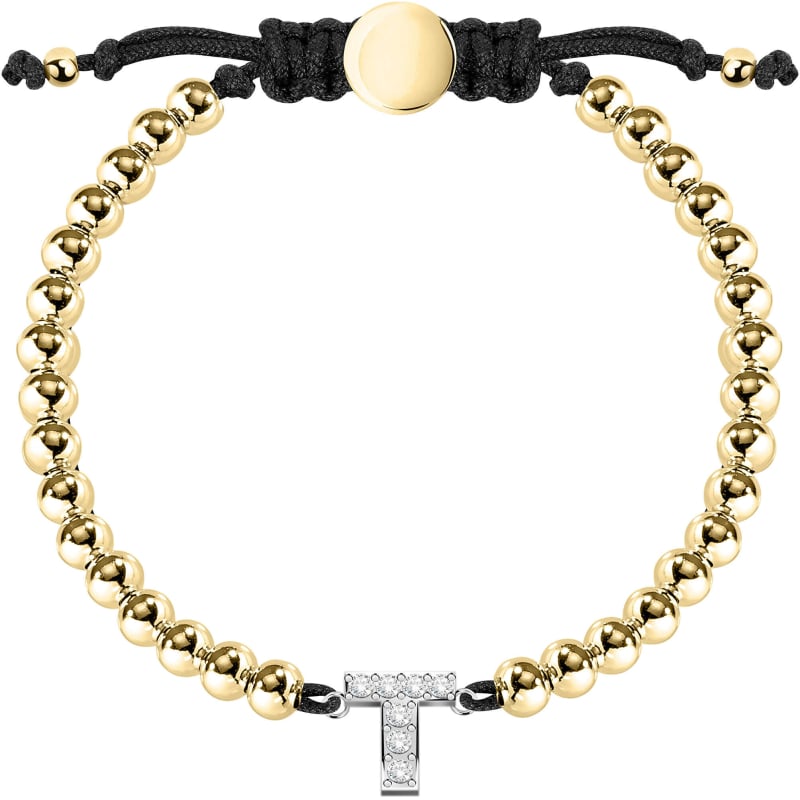 Bicolor náramek s písmenkem "T" LPS05ARR22 La Petite Story