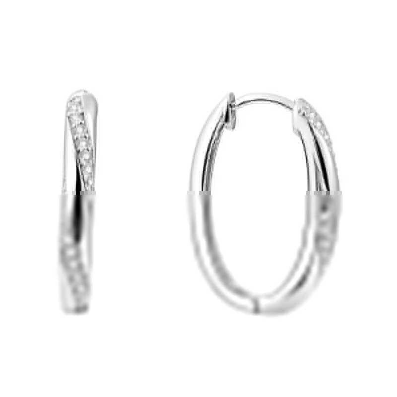 Stříbrné oválné náušnice AGUC187 Beneto