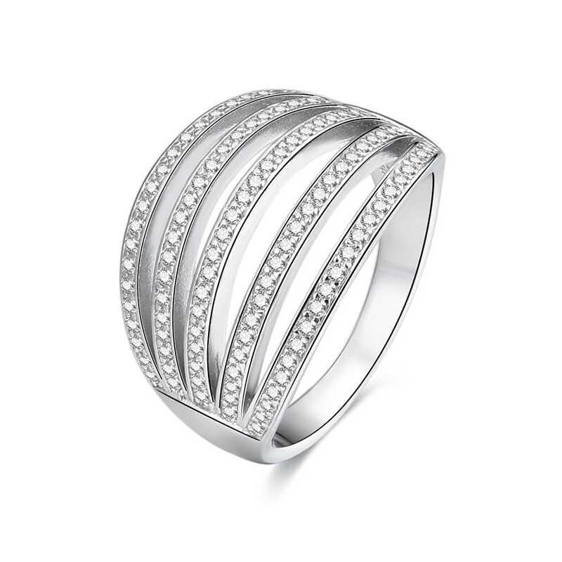 Stříbrný prsten se zirkony AGG338 Beneto / Obvod: 58 mm - 58 mm Stříbrný prsten se zirkony AGG338 Beneto / Obvod: 58 mm - 58 mm