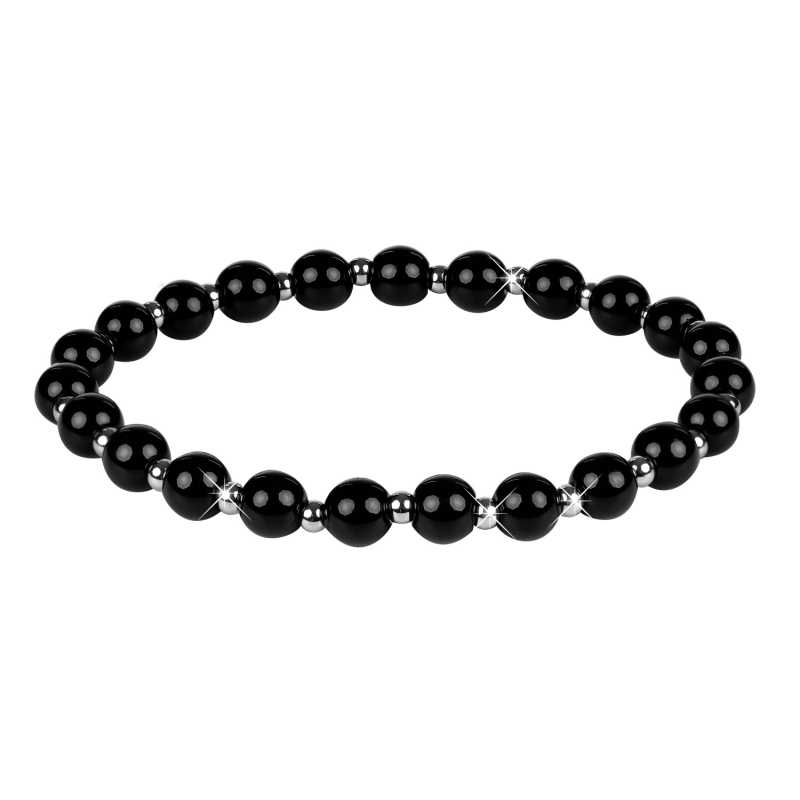 Korálkový náramek z onyxu Troli / Délka: 17 cm Korálkový náramek z onyxu Troli / Délka: 17 cm