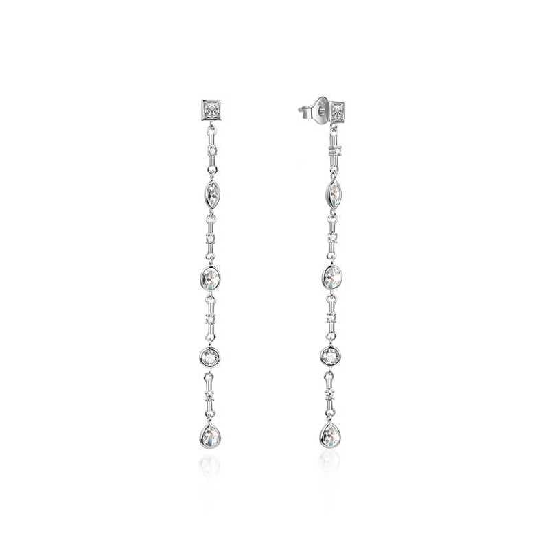 Dlouhé stříbrné náušnice se zirkony AGUP1968 Beneto