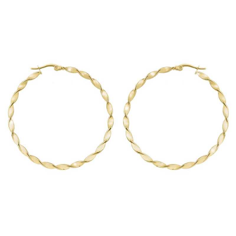 Kruhové pozlacené náušnice 2 / 5 cm Troli / Průměr: 3 cm - 2 - 5 cm