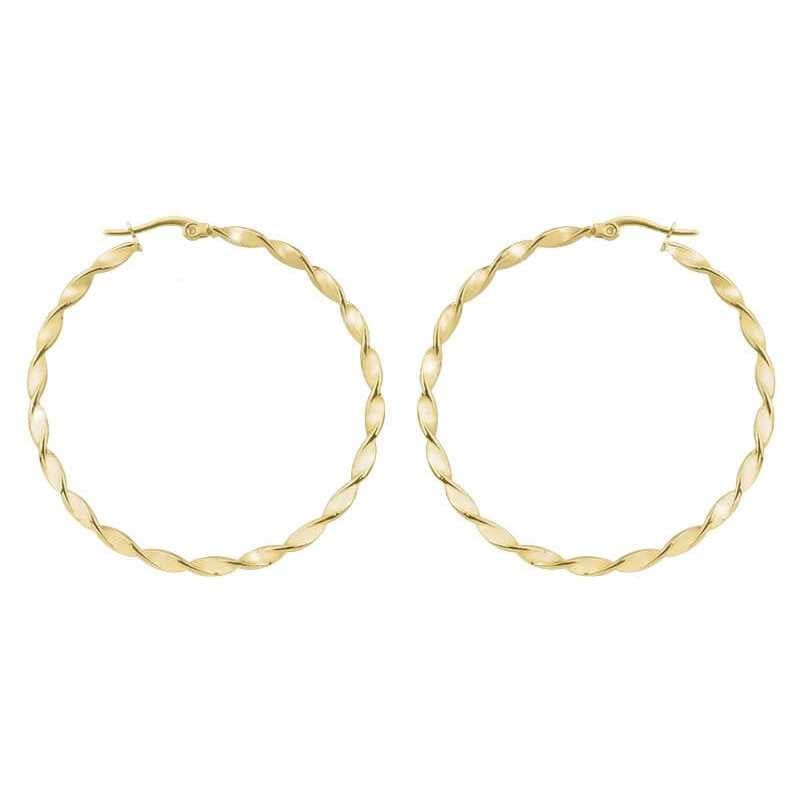 Kruhové pozlacené náušnice 2 / 5 cm Troli / Průměr: 5 cm - 2 - 5 cm