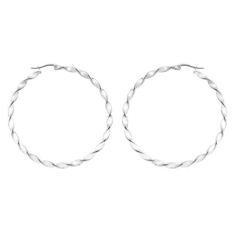 Ocelové kruhové náušnice 2 / 5 cm Troli / Průměr: 4 cm - 2 - 5 cm