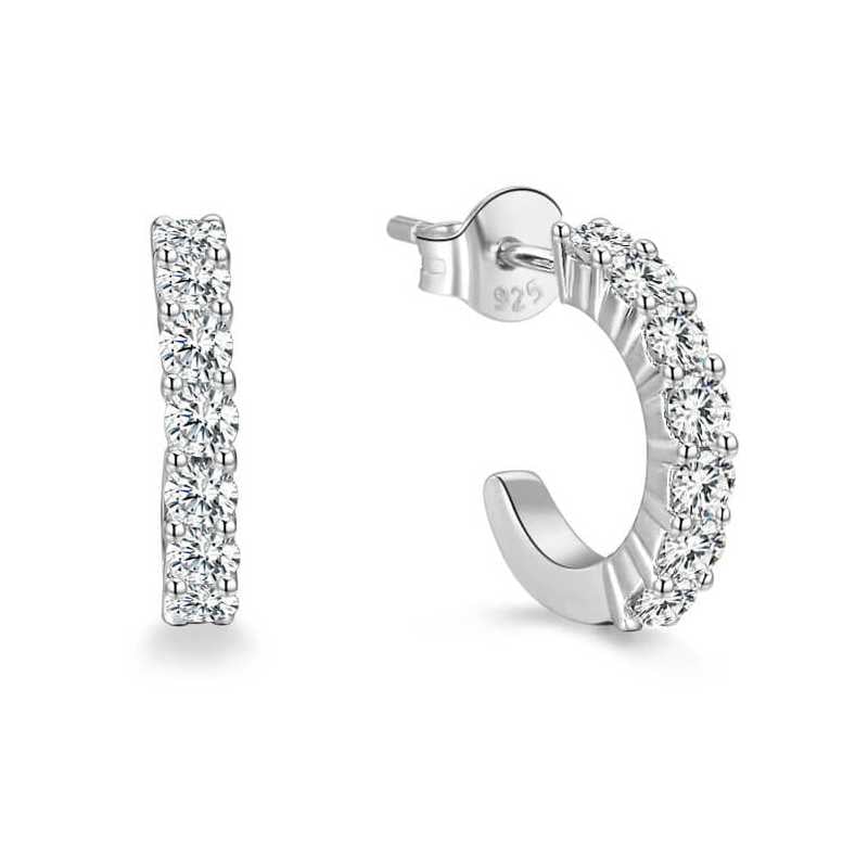 Kruhové stříbrné náušnice AGUP1169 Beneto