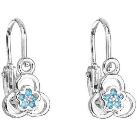 Stříbrné dětské náušnice se zirkonem Lt. Blue 11171.3 Evolution Group