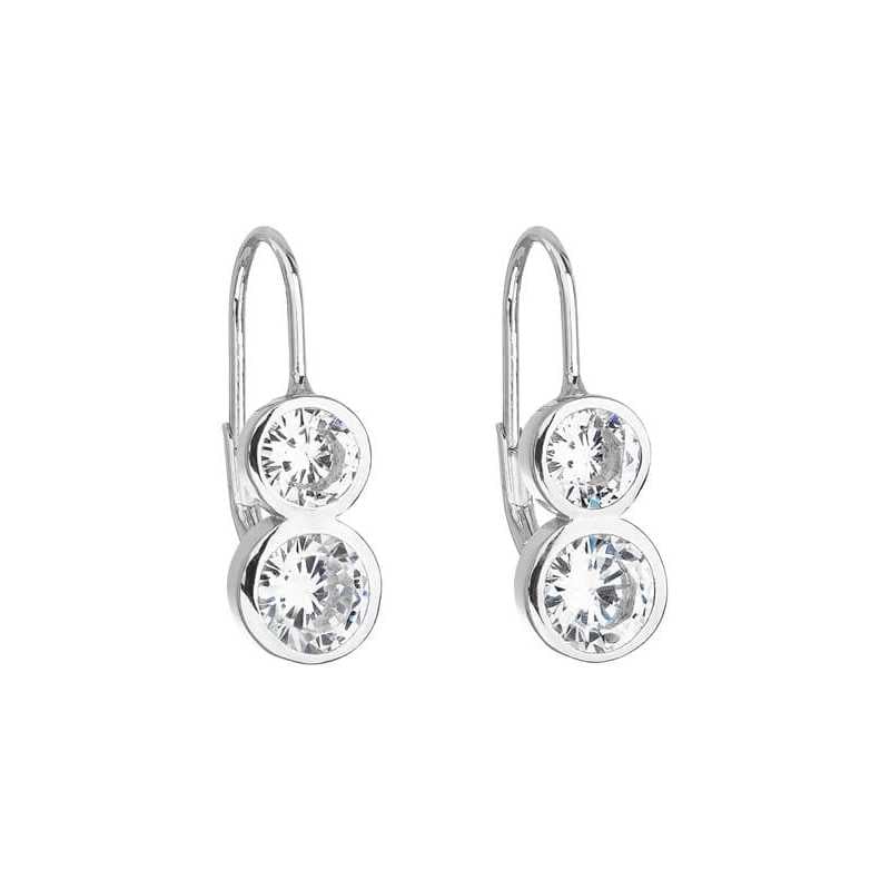 Stříbrné náušnice s čirými zirkony 11170.1 Evolution Group