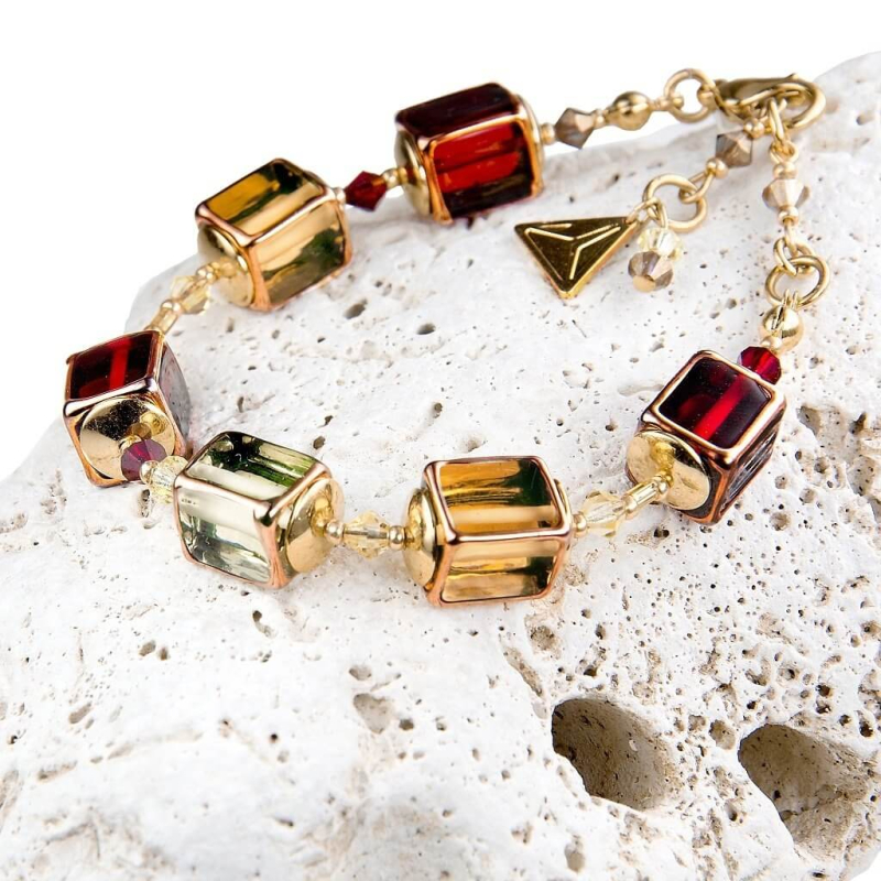 Mimořádný náramek Her Majesty s perlami Lampglas BCU3 Lampglas