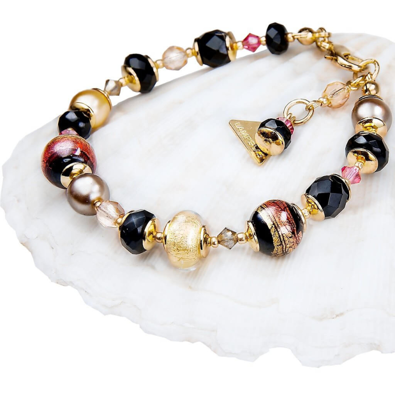 Tajemný náramek Mystery s perlami Lampglas s 24karátovým zlatem BP18 Lampglas