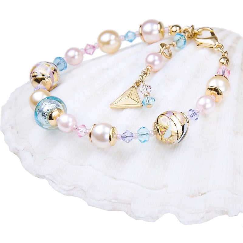 Krásný náramek Romantic Roots s perlami Lampglas s 24karátovým zlatem BP13 Lampglas