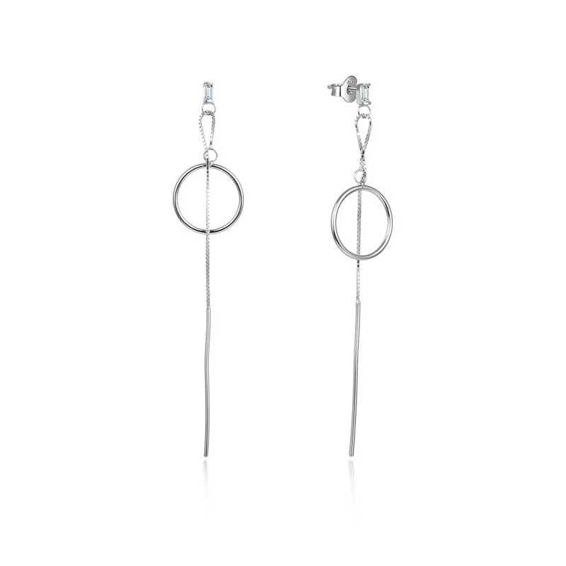 Dlouhé stříbrné náušnice se zirkony AGUP1981 Beneto Dlouhé stříbrné náušnice se zirkony AGUP1981 Beneto