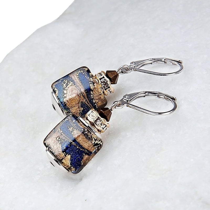 Mimořádné dámské náušnice Queen of the Night z perel Lampglas s 24karátovým zlatem ESA5 Lampglas