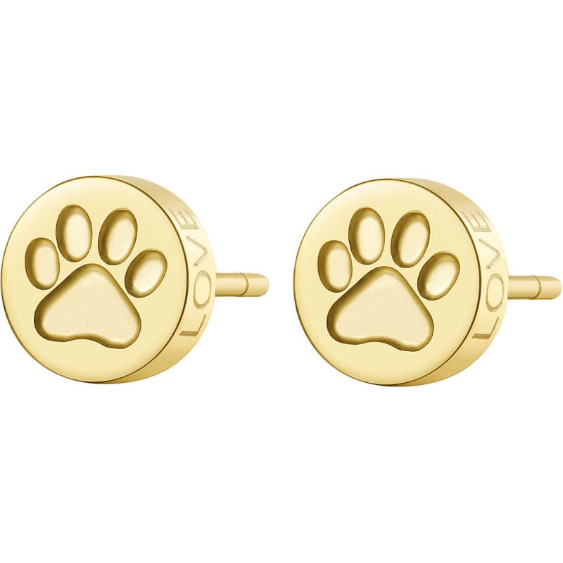 Krásné pozlacené ocelové náušnice tlapky CLICK SCK61 S Agapo
