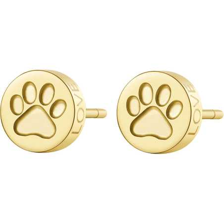 Krásné pozlacené ocelové náušnice tlapky CLICK SCK61 S Agapo