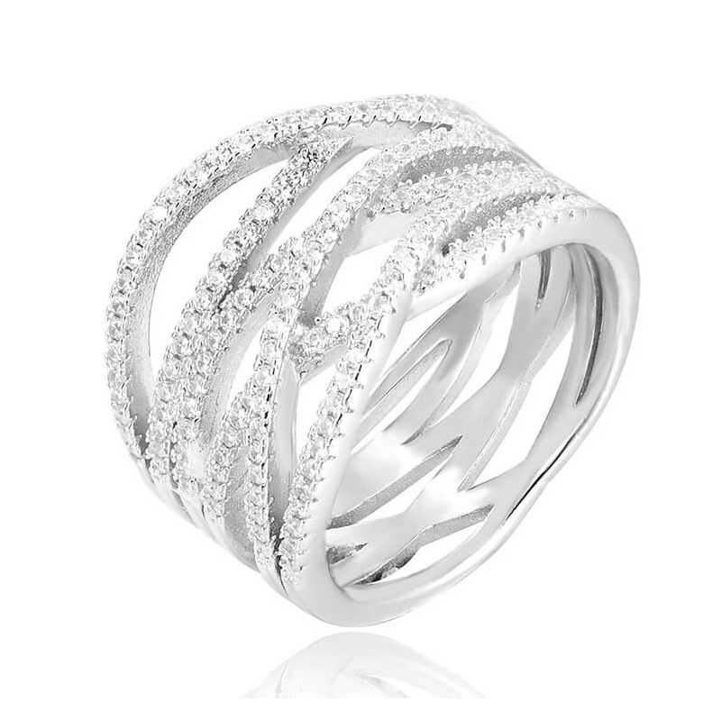 Stříbrný prsten se zirkony AGG341 Beneto / Obvod: 58 mm - 58 mm Stříbrný prsten se zirkony AGG341 Beneto / Obvod: 58 mm - 58 mm