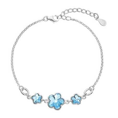 Stříbrný náramek s krystaly Swarovski Blue 33112.3 Evolution Group