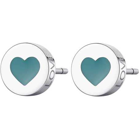 Slušivé ocelové náušnice se srdcem Click SCK51 S Agapo