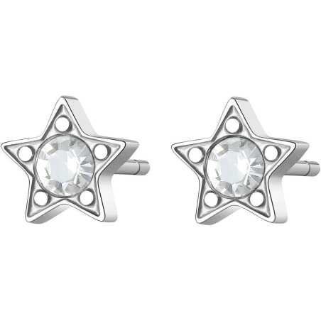 Elegantní ocelové náušnice s čirými krystaly CLICK SCK46 S Agapo