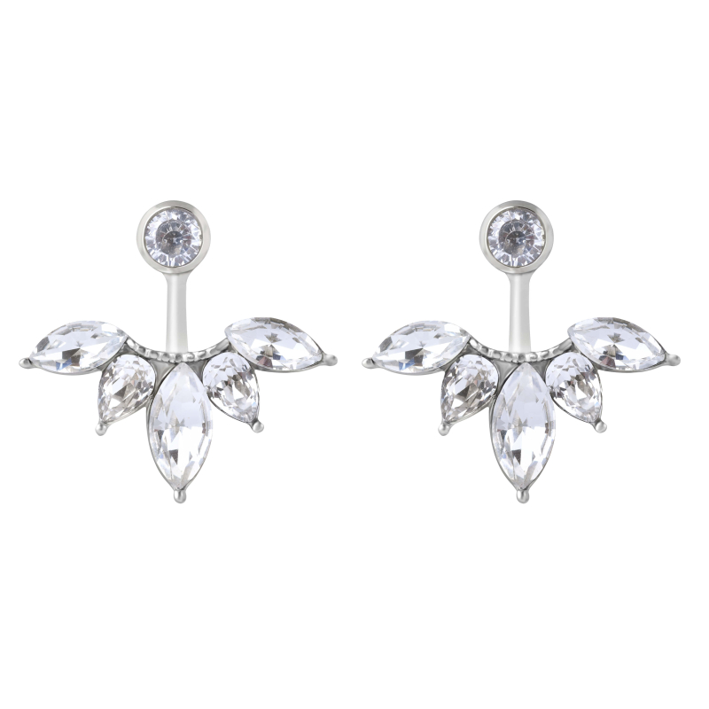 Třpytivé ocelové náušnice s krystaly 2v1 Troli Třpytivé ocelové náušnice s krystaly 2v1 Troli