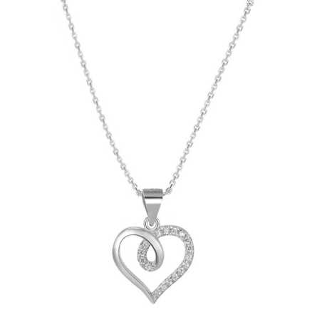 Stříbrný náhrdelník se srdíčkem AGS495/47 (řetízek, přívěsek) Beneto