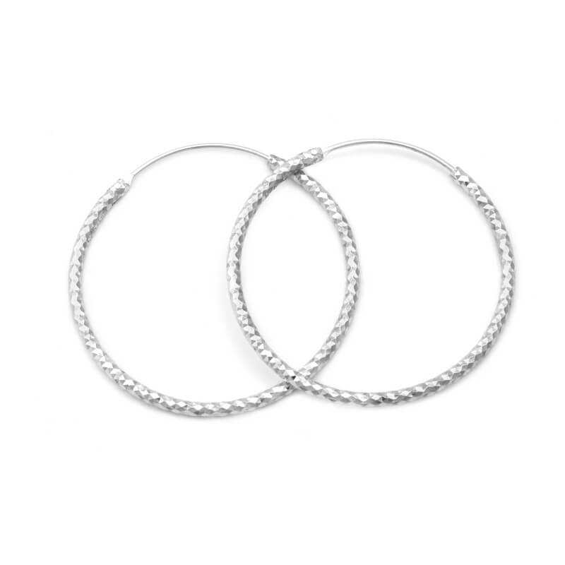 Luxusní kruhové stříbrné náušnice AGUC357/N Beneto / Průměr: 3 cm Luxusní kruhové stříbrné náušnice AGUC357/N Beneto / Průměr: 3 cm