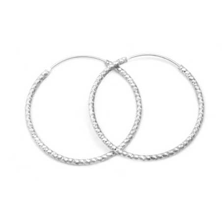 Luxusní kruhové stříbrné náušnice AGUC357/N Beneto / Průměr: 3 cm