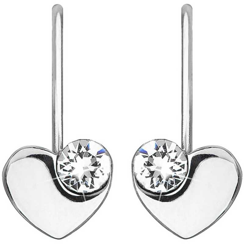 Stříbrné srdíčkové náušnice s krystaly Swarovski 31299.1 bílé Evolution Group Stříbrné srdíčkové náušnice s krystaly Swarovski 31299.1 bílé Evolution Group