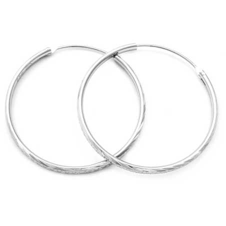 Úžasné stříbrné kruhové náušnice AGUC355/N Beneto / Průměr: 4,5 cm