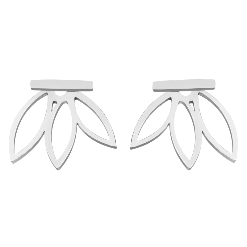 Ocelové designové náušnice 2v1 Troli