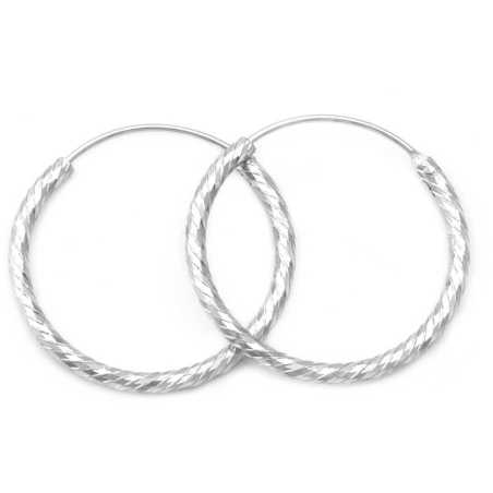 Úžasné stříbrné kruhové náušnice AGUC350/N Beneto / Průměr: 2 cm