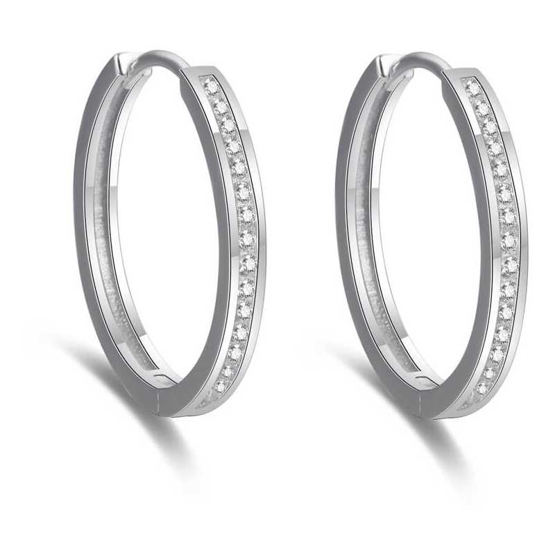 Elegantní kruhové náušnice ze stříbra AGUC2270 Beneto / Průměr: 3 cm Elegantní kruhové náušnice ze stříbra AGUC2270 Beneto / Průměr: 3 cm